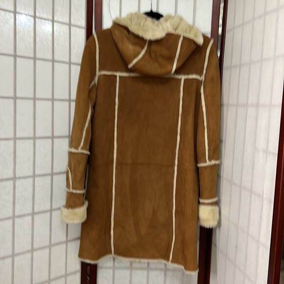 UGG AUSTRALIA LEATHER SHERLING COAT SIZE XS - Picture 2 of 8